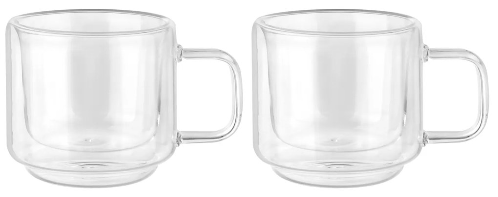 Set 2 tazze tè 200 ml in vetro borosilicato