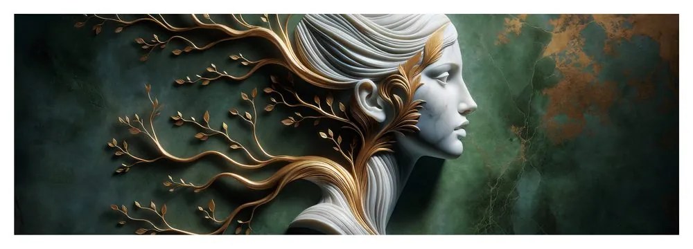 Quadro su tela – Donna con rami come simbolo di crescita