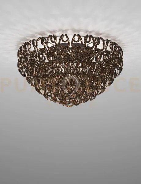 Giogali lampadadario a soffitto 80 cristallo bronzo e cromo lucido ...
