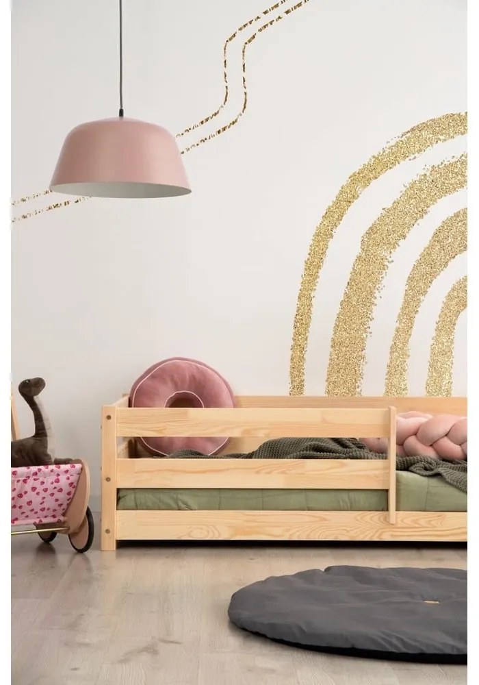 Letto per bambini in legno di pino in colore naturale 80x160 cm Mila CPD - Adeko