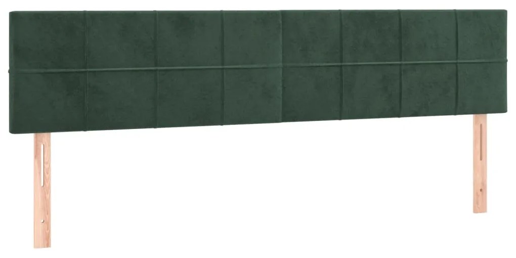 Testiera 2 pz verde scuro 90x5x78/88 cm in velluto