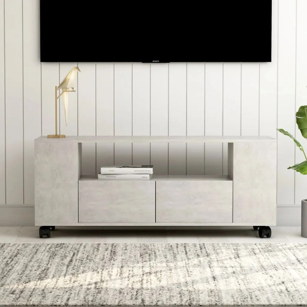 Mobile per tv grigio cemento 120x35x48 cm legno multistrato