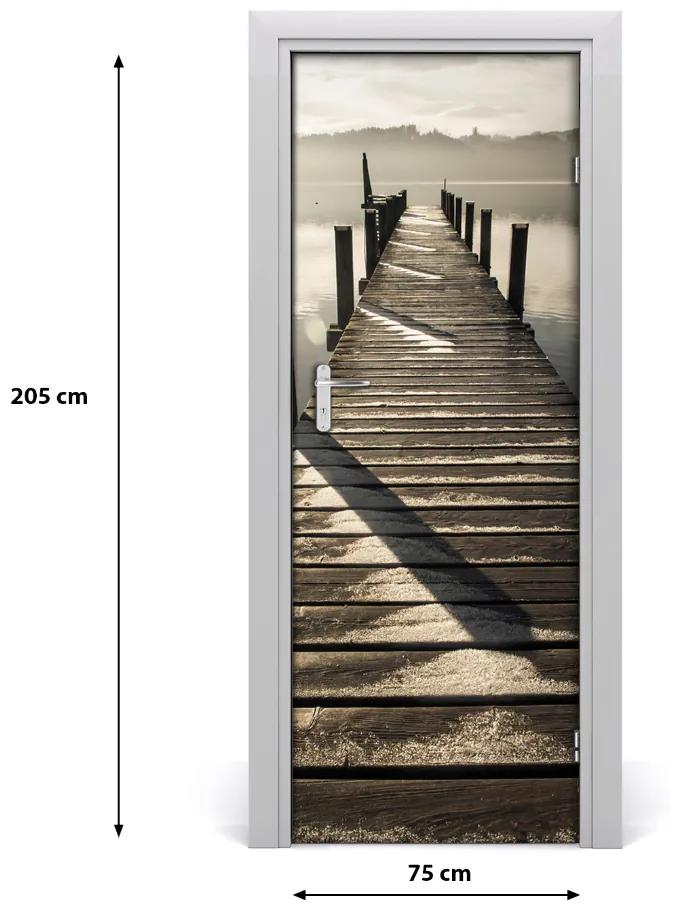 Adesivo per porta interna Molo di legno 75x205 cm