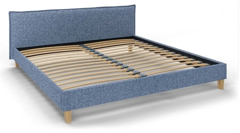 Letto matrimoniale imbottito blu con griglia 200x200 cm Tina - Ropez