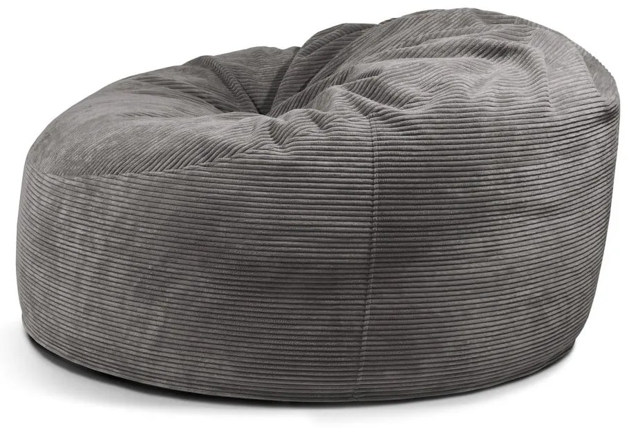 Puof a sacco grigio scuro con rivestimento in velluto a coste Om 135 – SLOWDOWN