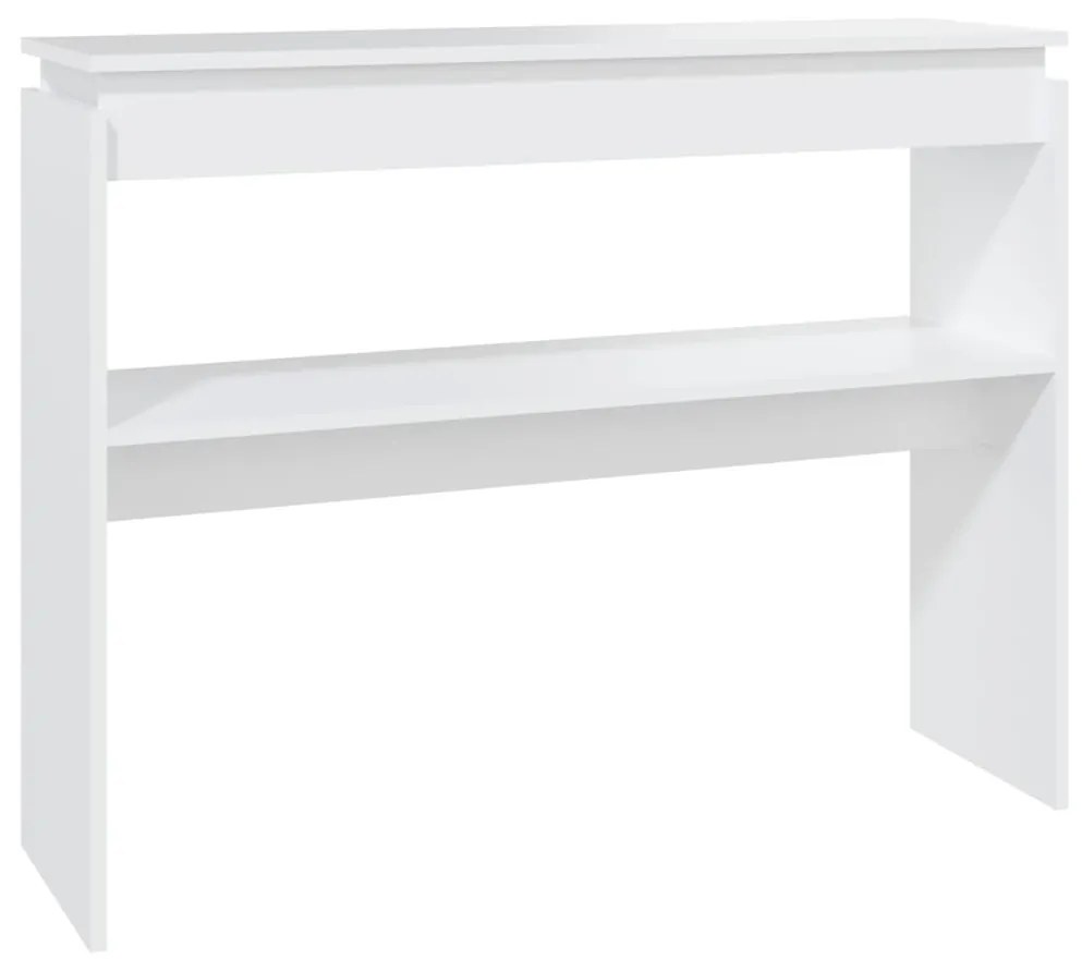 Tavolino Consolle Bianco 102x30x80 cm in Legno Multistrato