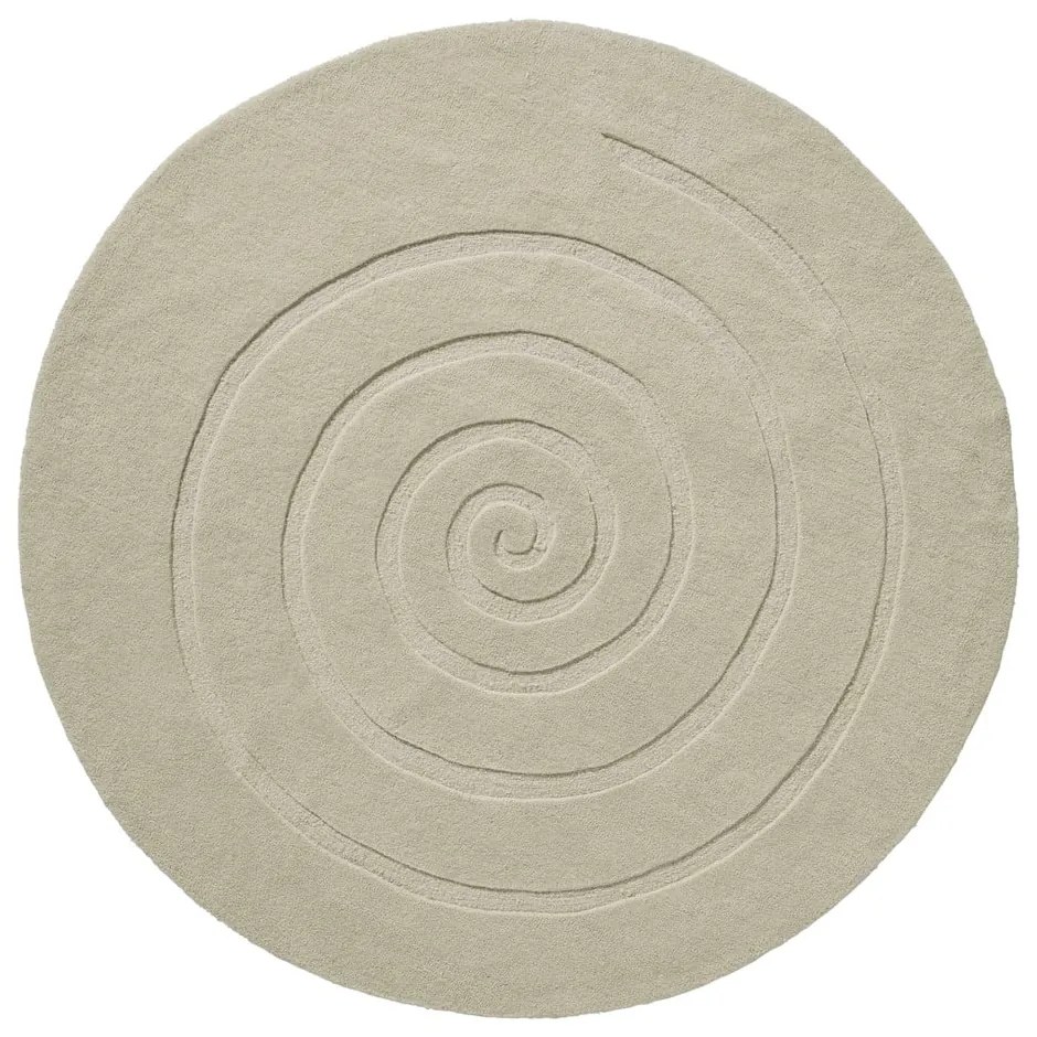 Tappeto in lana bianco crema , ⌀ 180 cm Spiral - Think Rugs