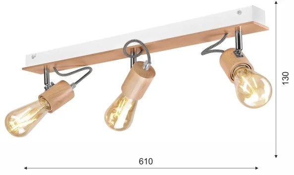 Plafoniera GUSTAVO 3xE27/60W/230V montaggio a soffitto