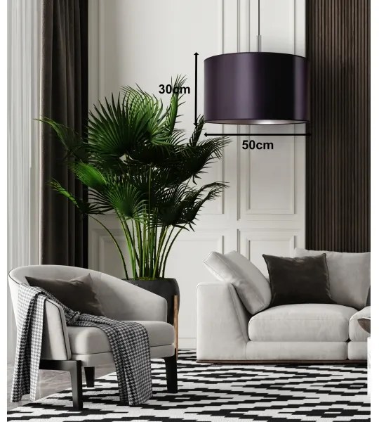 Duolla - Lampadario a sospensione con filo CANNES 1xE27/15W/230V diametro 50 cm nero/argento