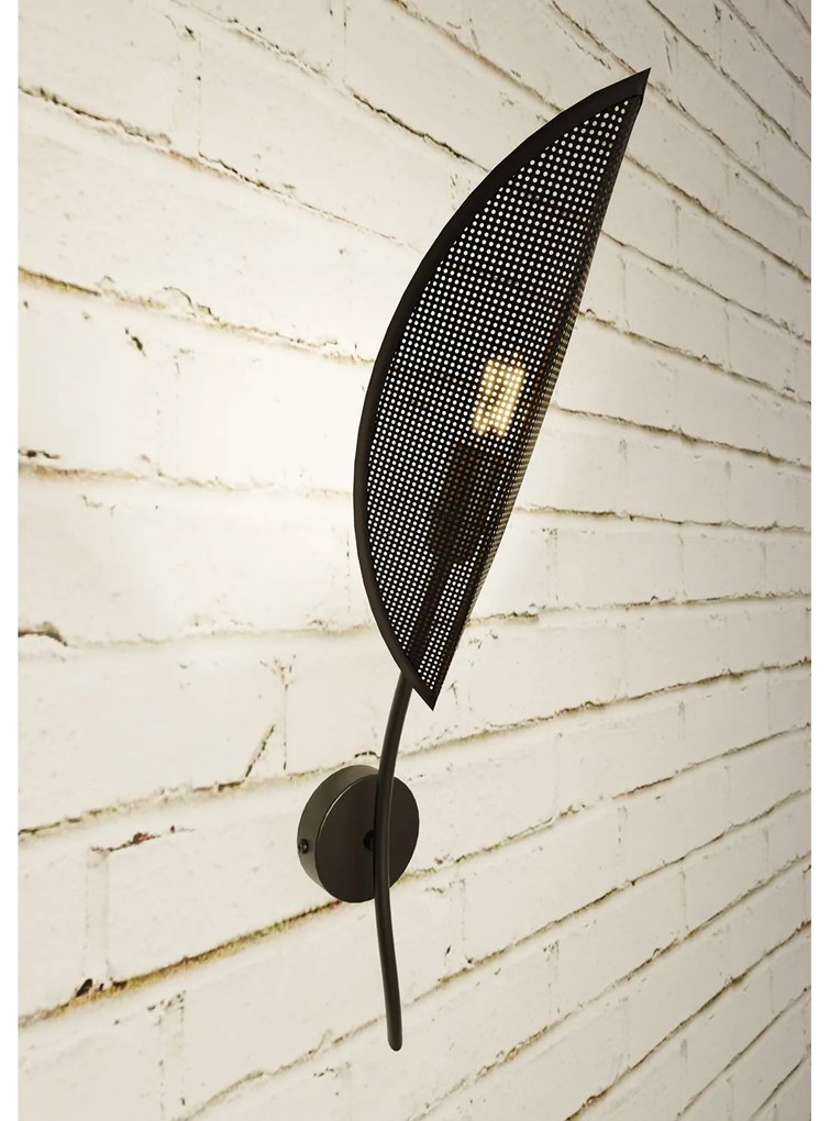 Applique Nordica 1 Luce Ares In Acciaio Nero Oro
