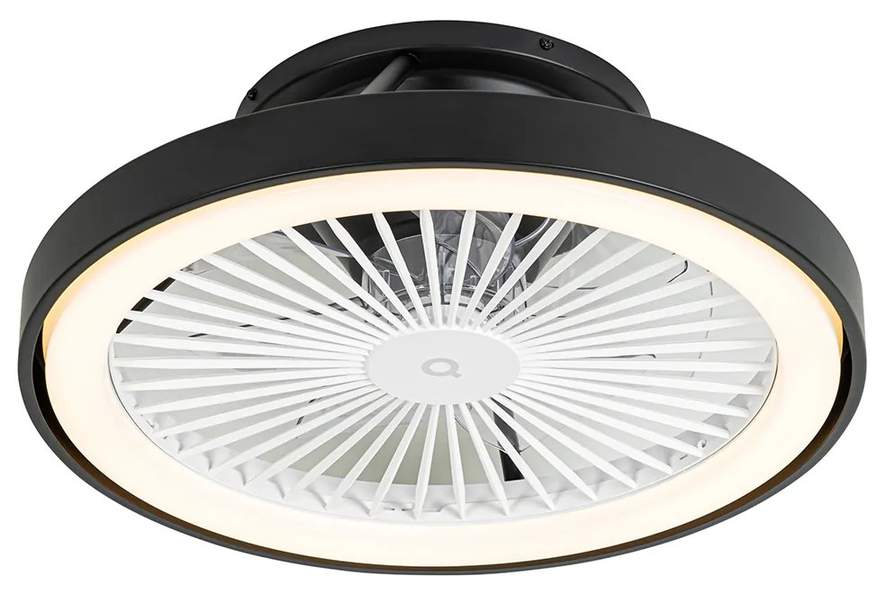 Ventilatore da soffitto smart nero 54 cm con LED dimmerabile e telecomando - Dave