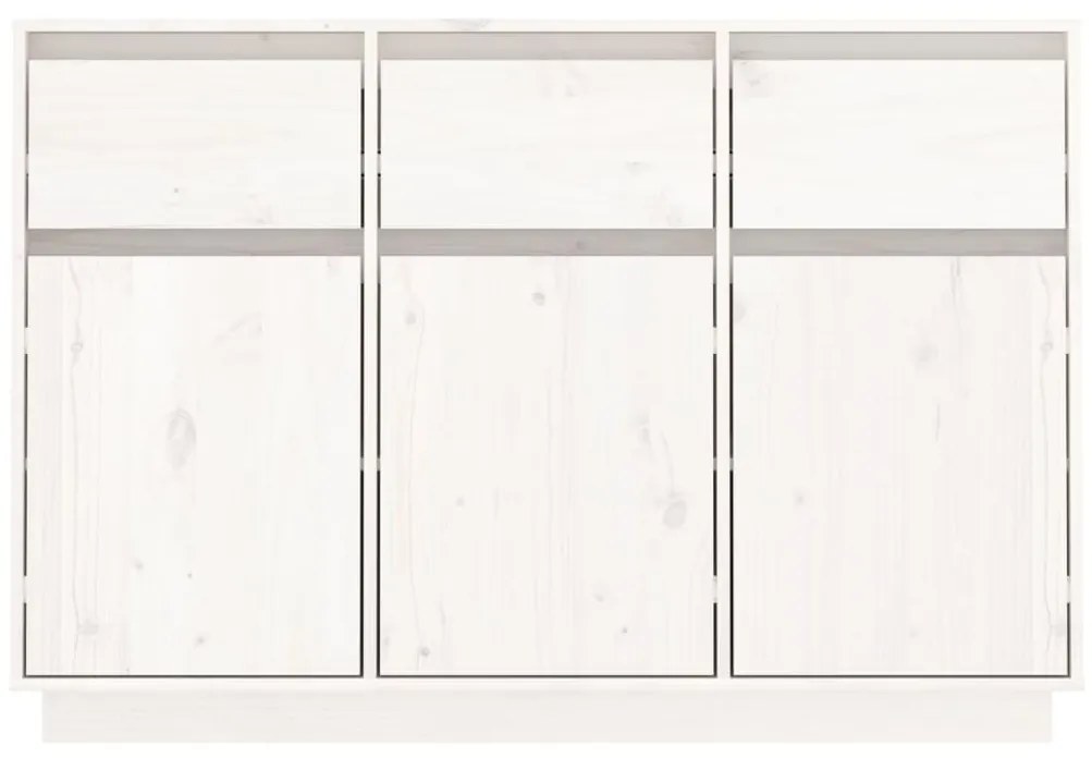 Credenza bianca 110x34x75 cm in legno massello di pino