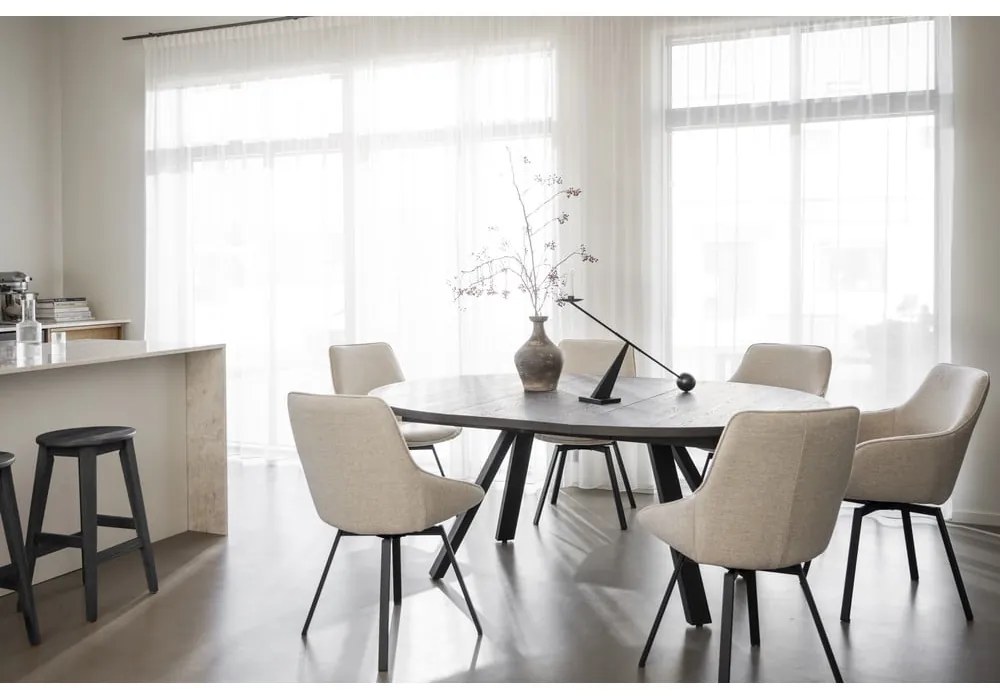 Tavolo da pranzo rotondo in rovere marrone scuro ø 135 cm Maddock - Rowico