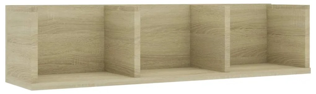 Scaffale porta cd a parete rovere sonoma 75x18x18cm multistrato