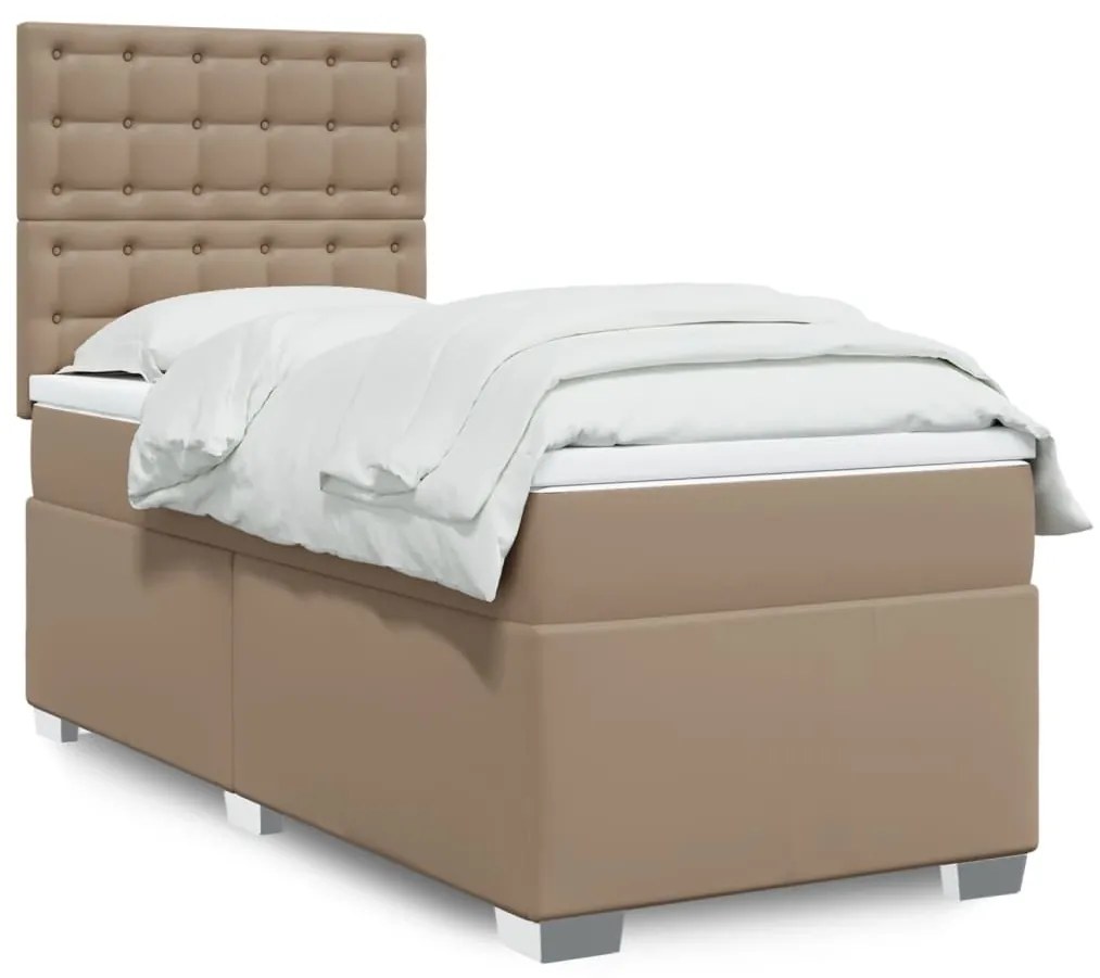 Giroletto A Molle Con Materasso Cappuccino 80x200 Cm Similpelle /