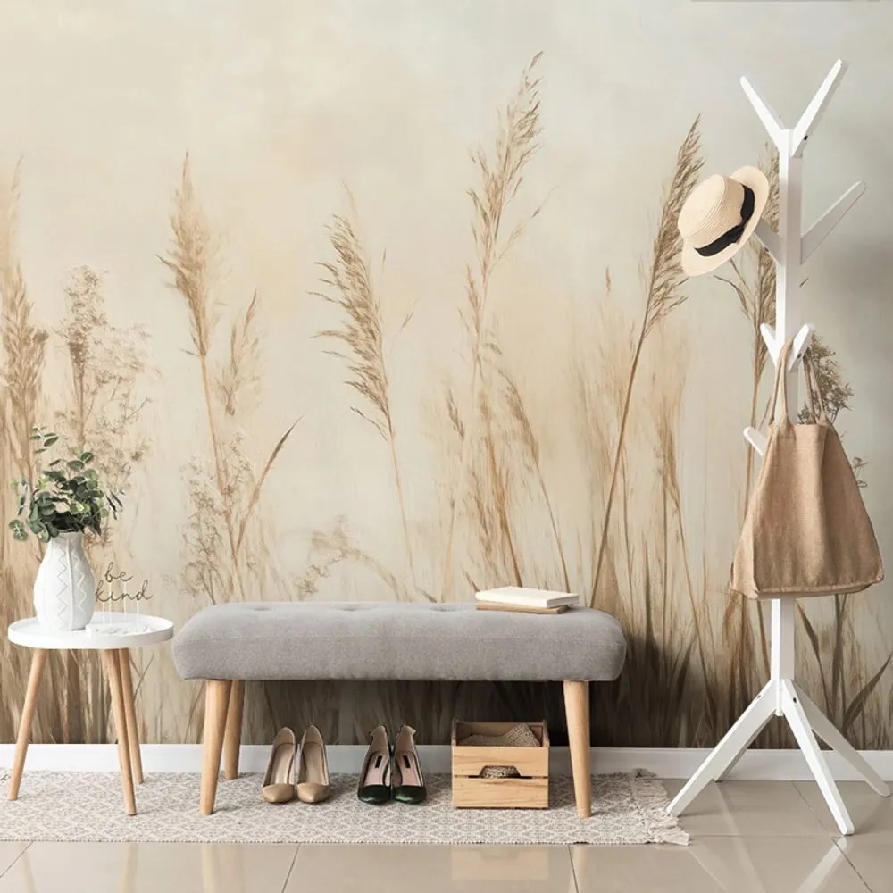 Carta da parati – Piante secche in beige