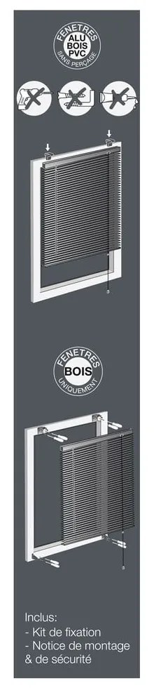 Tenda in metallo grigio 90x130 cm Venitien - douceur d'intérieur