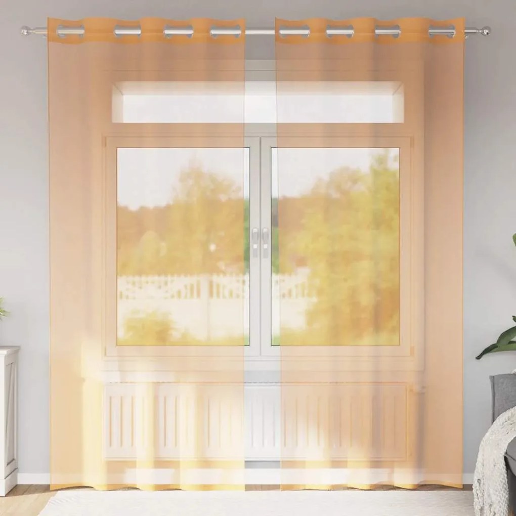 Tende İn Voile Con Occhielli 2 Pz Arancio 140x225 Cm /