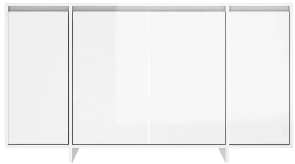 Credenza bianco lucido 135x41x75 cm in truciolato