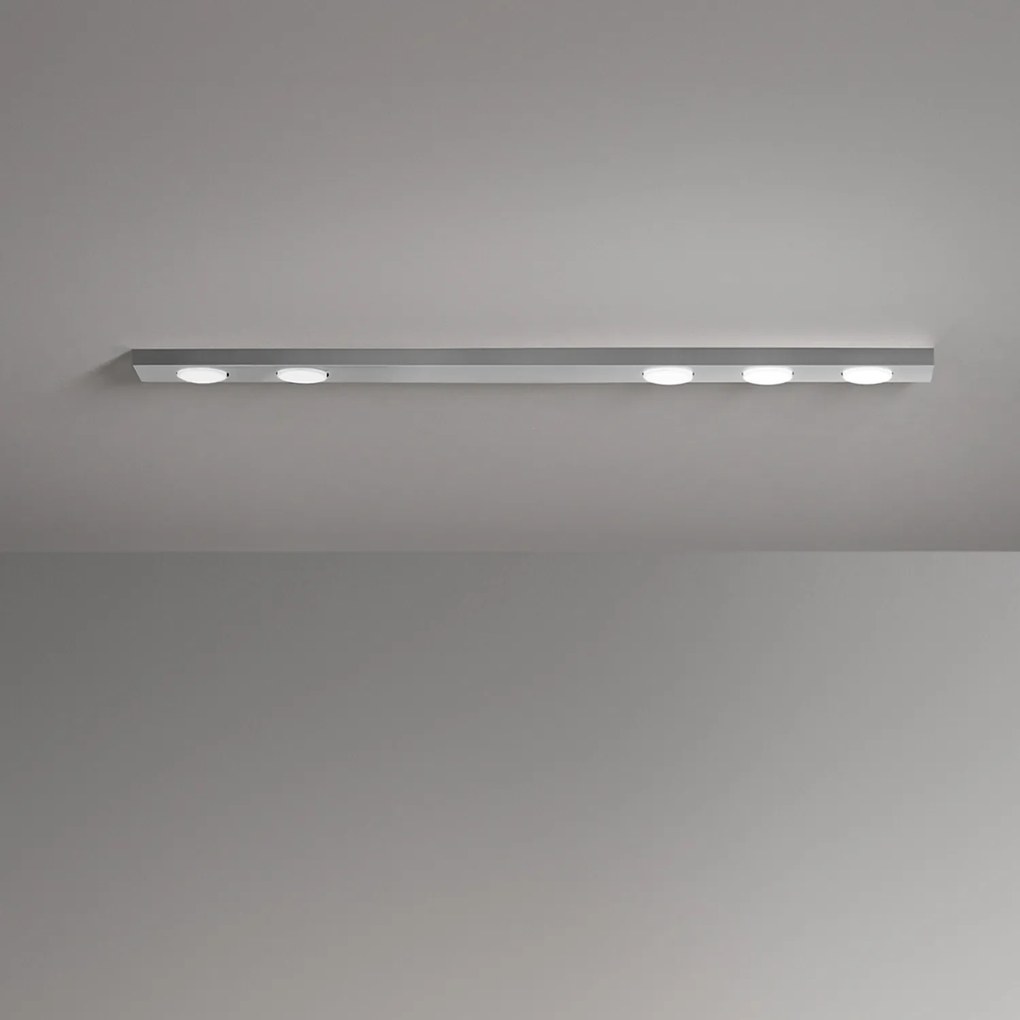 Plafoniera Moderna Bottone Metallo Alluminio Opaco 5 Luci Gx53 Ip20