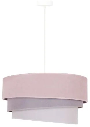 Duolla - Lampadario a sospensione con filo TRIO 1xE27/15W/230V diametro 45 cm rosa/grigio/bianco