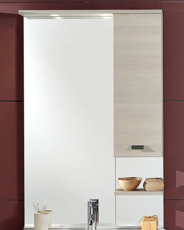 Specchio Contenitore Con Illuminazione Rimini larice L 70 x H 108 x P 18.5 cm