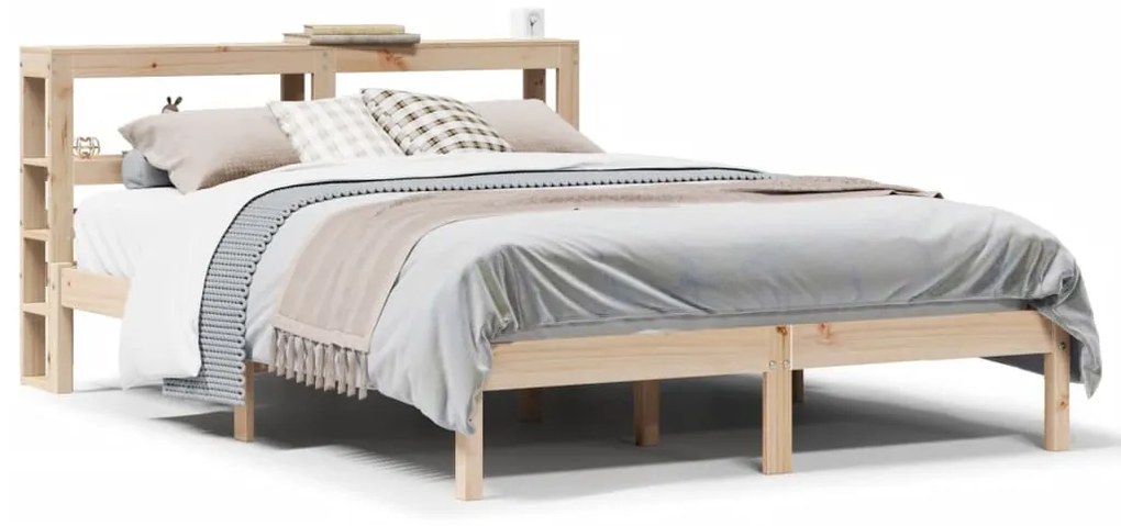 Letto Senza Materasso 160x200 Cm İn Legno Massello Di Pino /