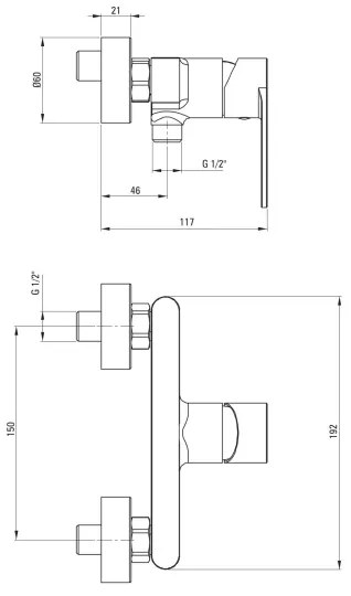 Deante BGA_040M - Miscelatore per doccia ALPINIA cromo lucido