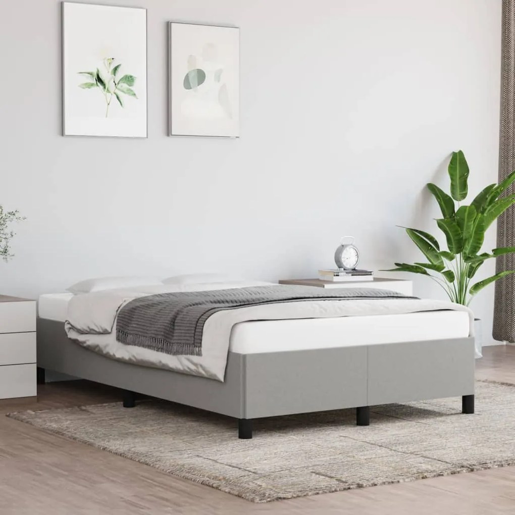 Giroletto Senza Materasso Grigio Chiaro 120x200 Cm Tessuto /