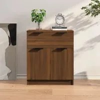 Credenza Rovere Marrone 60x30x70 cm in Legno Multistrato 816993