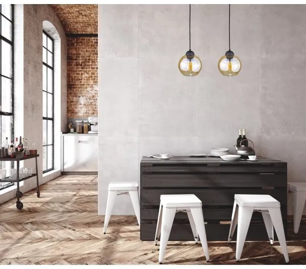 Lampadario a sospensione con filo AMBRE WOOD 2xE27/60W/230V