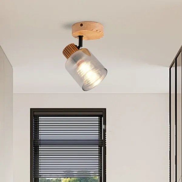 Brilagi - Faretto da parete HYGGE 1xE14/15W/230V legno/fumé