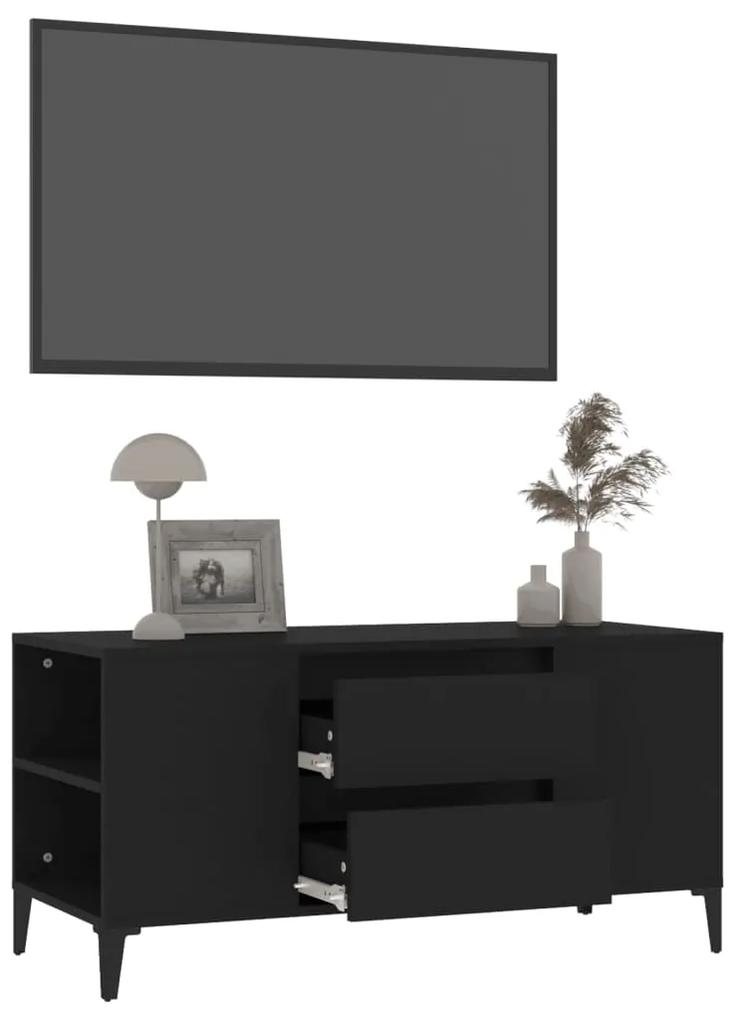 Mobile Porta TV Nero 102x44,5x50 cm in Legno Multistrato