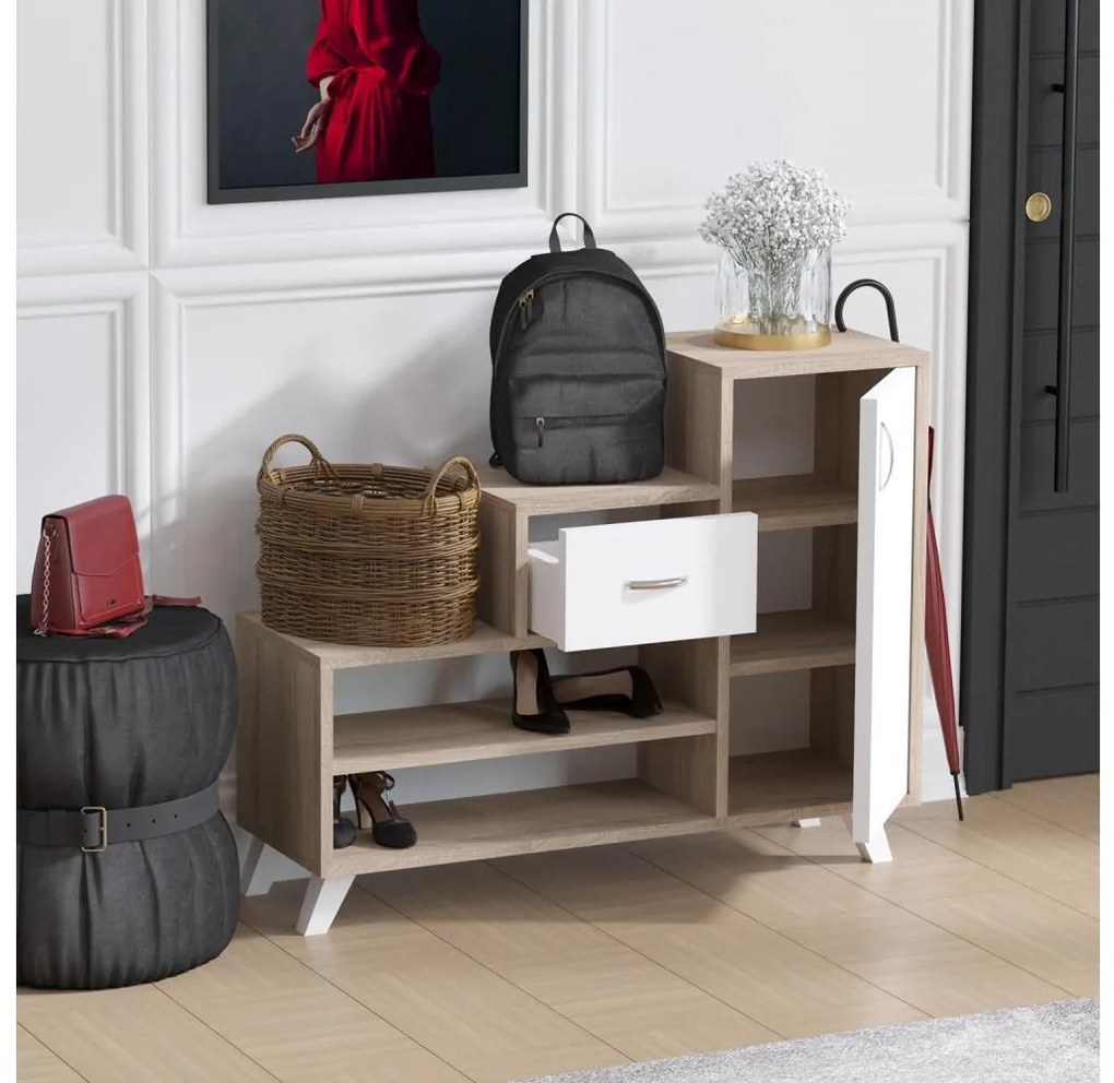 Scarpiera RETRO 77x90 cm beige/bianco