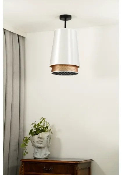 Duolla - Lampadario a plafone BELL SHINY 1xE27/15W/230V diametro 25 cm bianco/rame