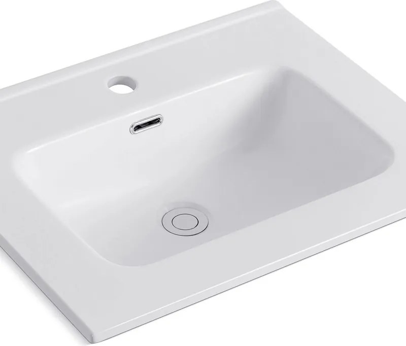 Lavabo incasso 60 cm per mobili in ceramica bianca | Litos-K7060 - KAMALU