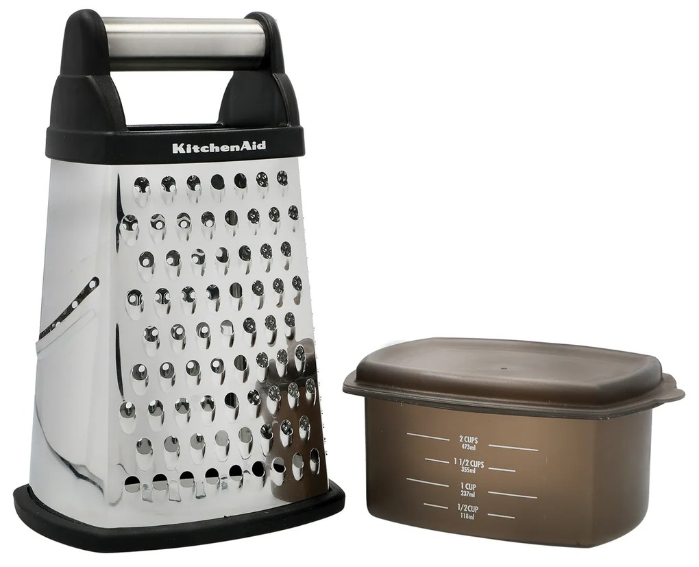 Grattugia acciaio inox KitchenAid con contenitore