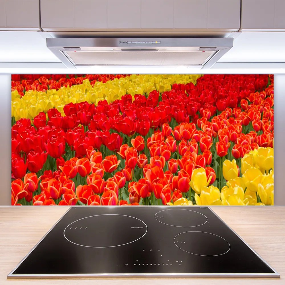 Rivestimento parete cucina Fiori di tulipani 140x70 cm