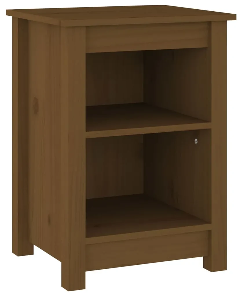 Comodini 2 pz miele 40x35x55 cm in legno massello di pino
