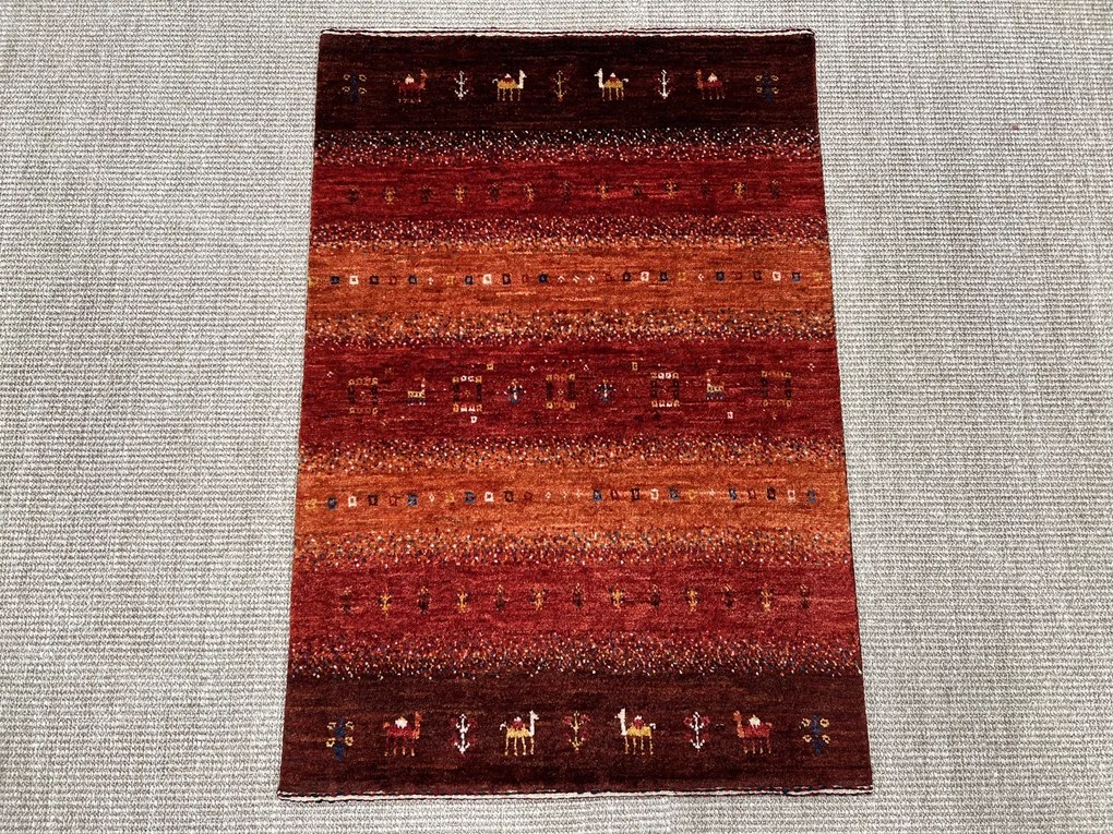 Loribaft Tappeto 90x60 Rosso (Iran) Annodato A Mano