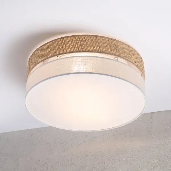 Plafoniera SIRJA BOHO 2xE27/15W/230V Ø 45 cm beige/bianco