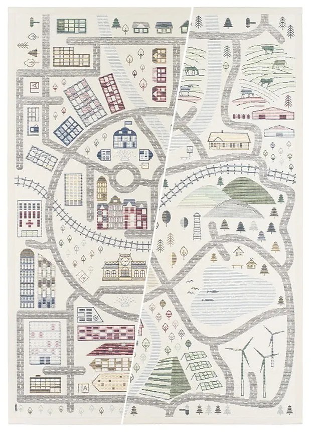 Tappeto per bambini bifacciale bianco, 160 x 230 cm Ülejõe - Narma