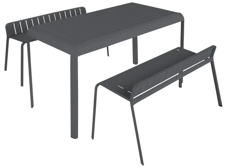 Set tavolo e sedie Idaho NATERIAL in alluminio antracite per 2 persone