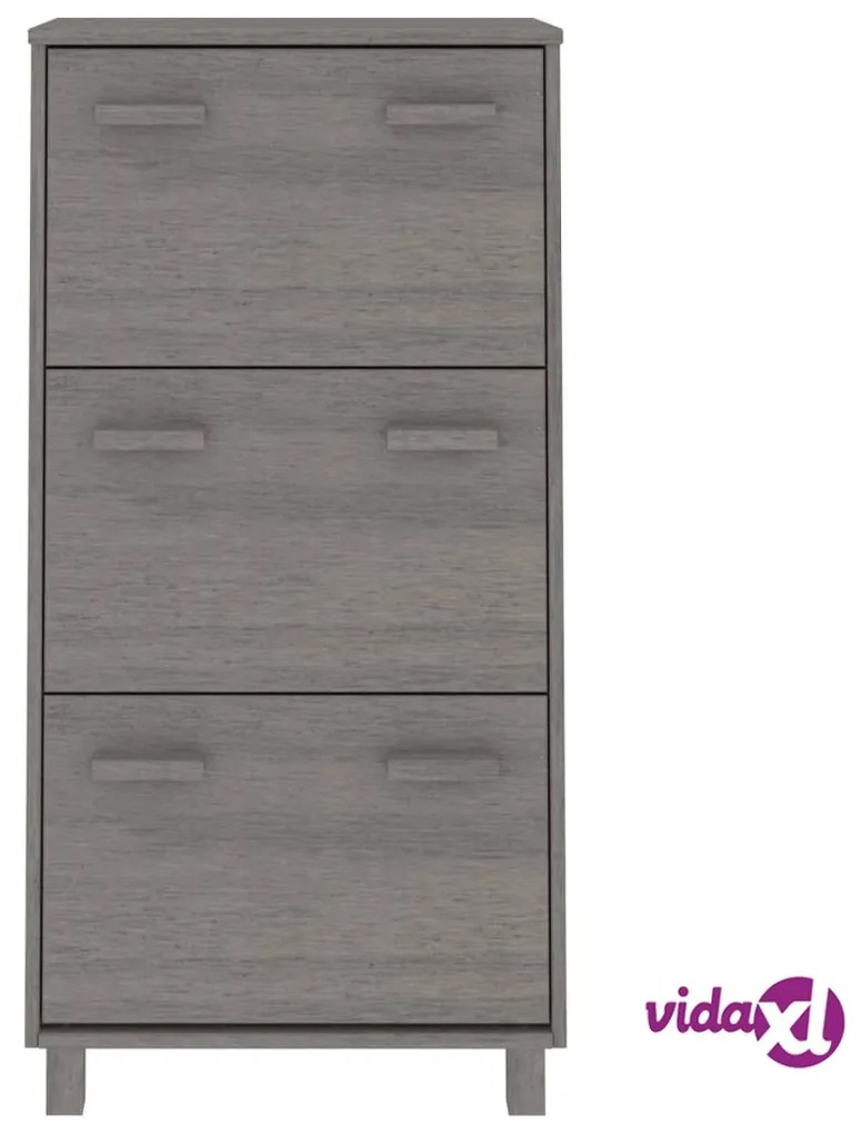 vidaXL Scarpiera HAMAR Grigio Chiaro 59,5x35x117 cm in Legno di Pino