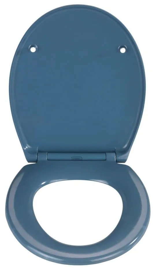 Sedile WC blu scuro con chiusura facilitata , 44,5 x 37,5 cm Samos - Wenko