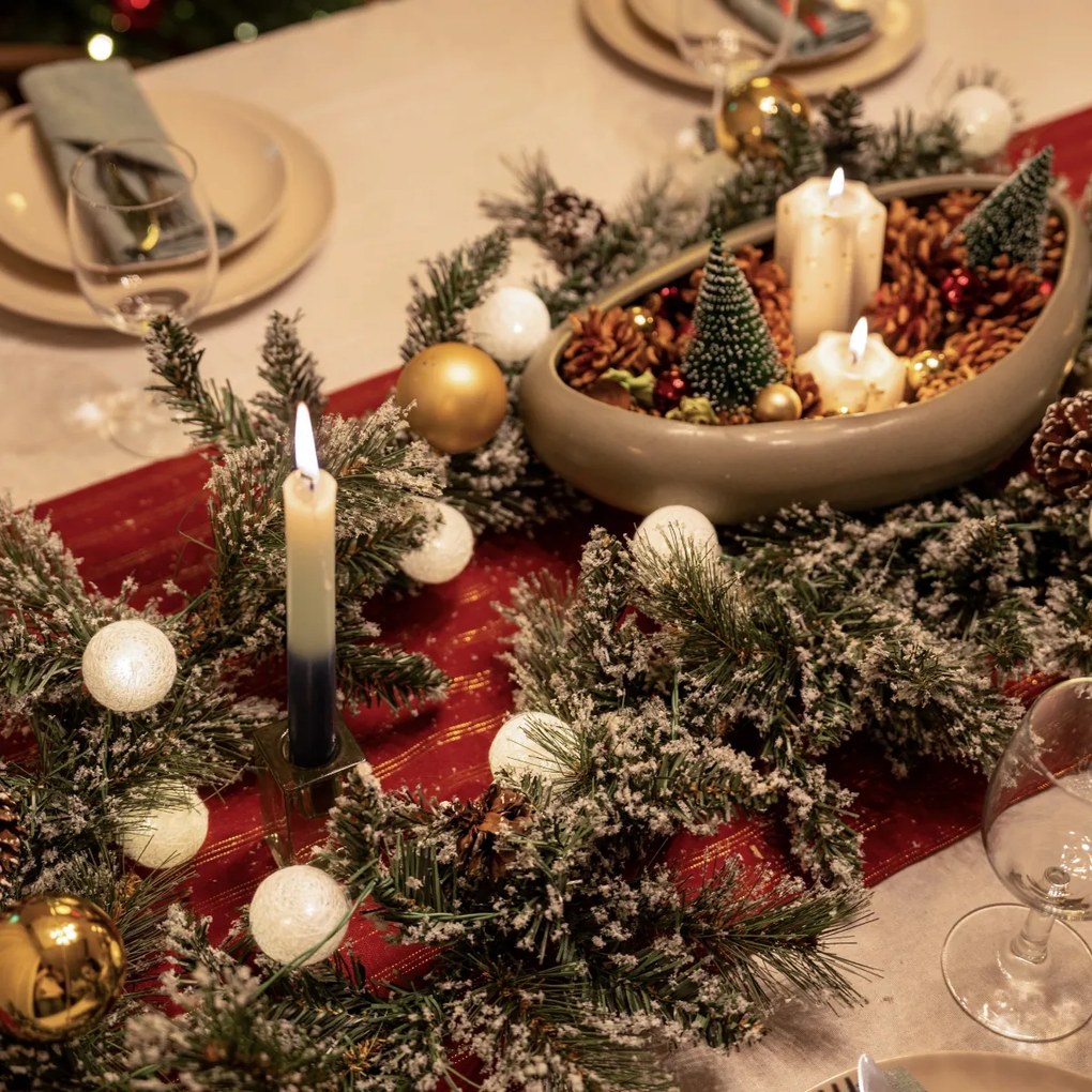 Ghirlanda natalizia bianca e oro 270 cm con LED e timer - Jack