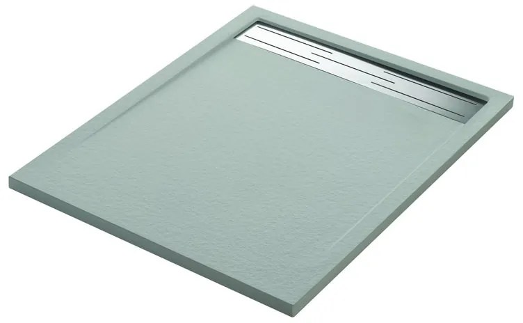 Piatto doccia SENSEA in resina Neo Metal Grid grigio L 70 x L 100 x H 3 cm opaco effetto pietra