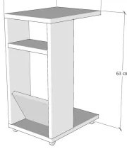 Tavolino FILINTA 63x40 cm bianco