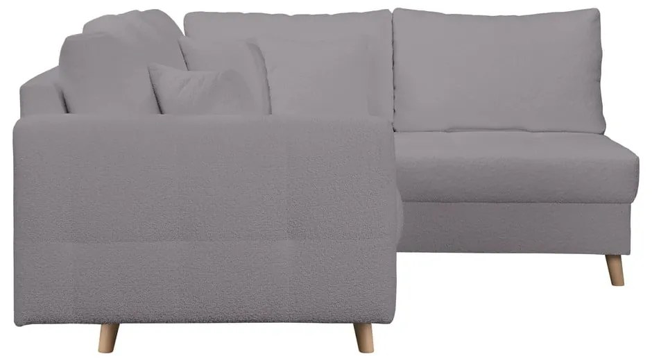 Divano angolare grigio scuro in tessuto bouclé (angolo destro) Ariella - Ropez