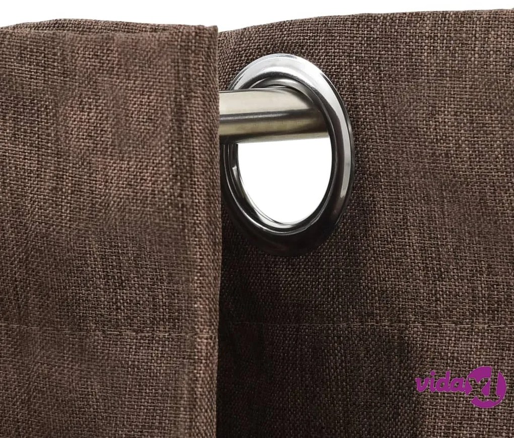 vidaXL Tende Oscuranti Effetto Lino con Occhielli 2pz Talpa 140x225cm